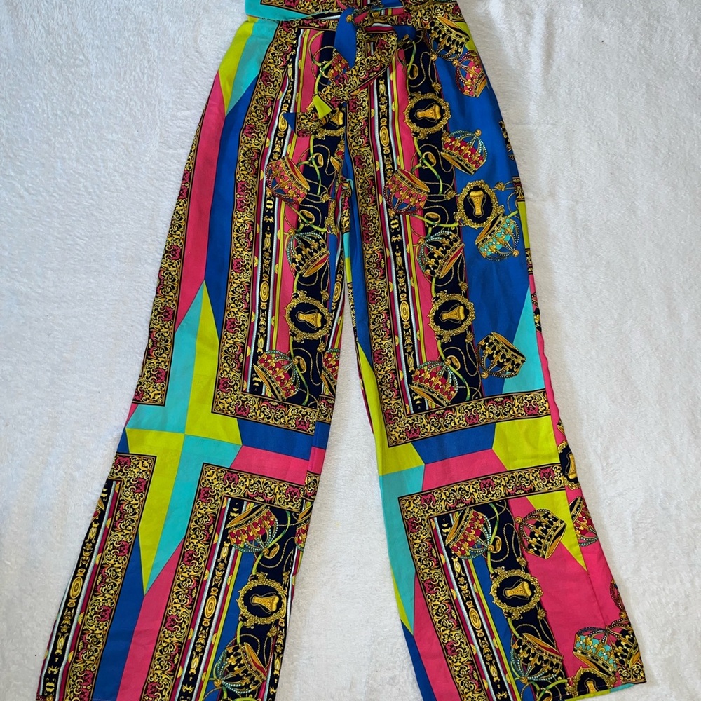 Colorful Geometric Women's Wide Leg Pants